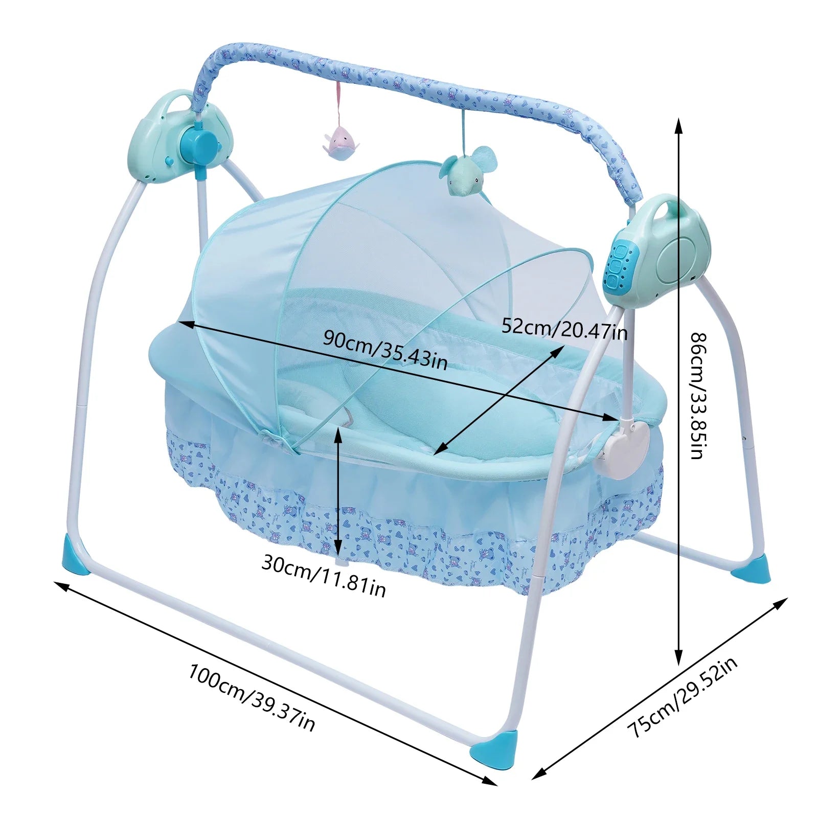 25kg Electric Baby Crib Cradle Auto Swing Bed