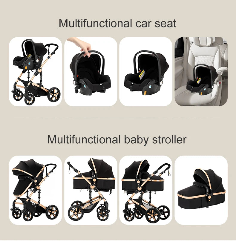 3 in 1 Baby Stroller with Car Seat ISOFIX Compatible