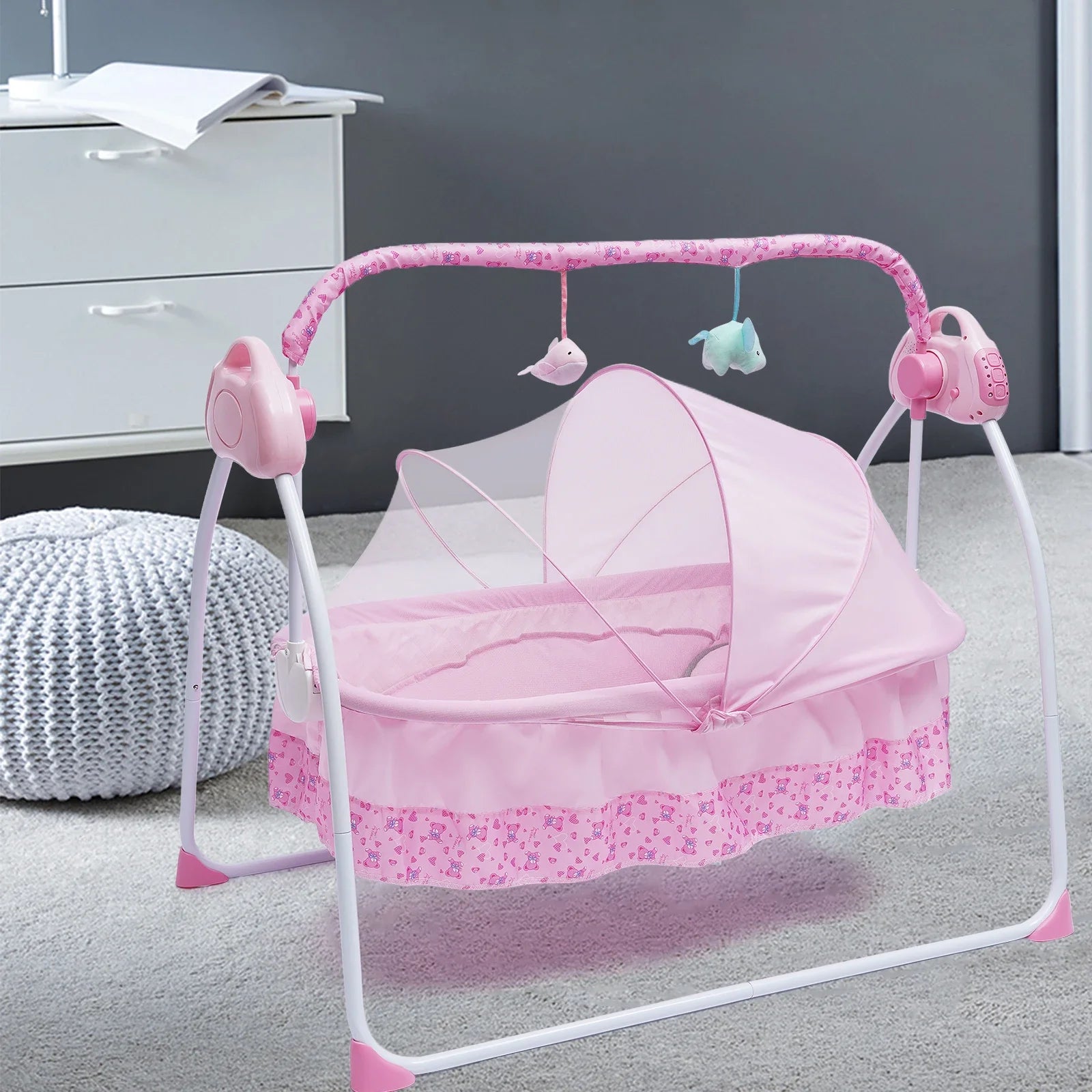 25kg Electric Baby Crib Cradle Auto Swing Bed