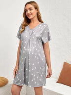 Maternity Batwing Sleeve Nursing Nightdress