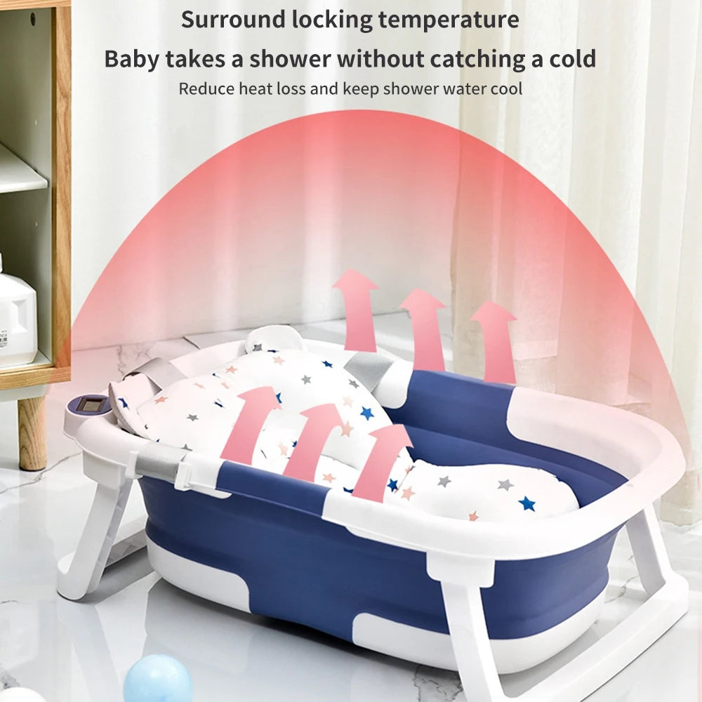 Baby Bathtub for Newborn to Toddler with Soft Cushion