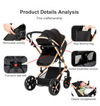 3 in 1 Baby Stroller with Car Seat ISOFIX Compatible