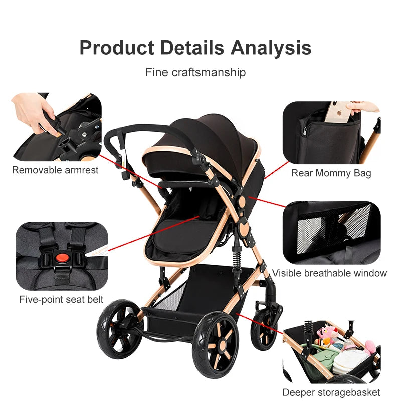 3 in 1 Baby Stroller with Car Seat ISOFIX Compatible