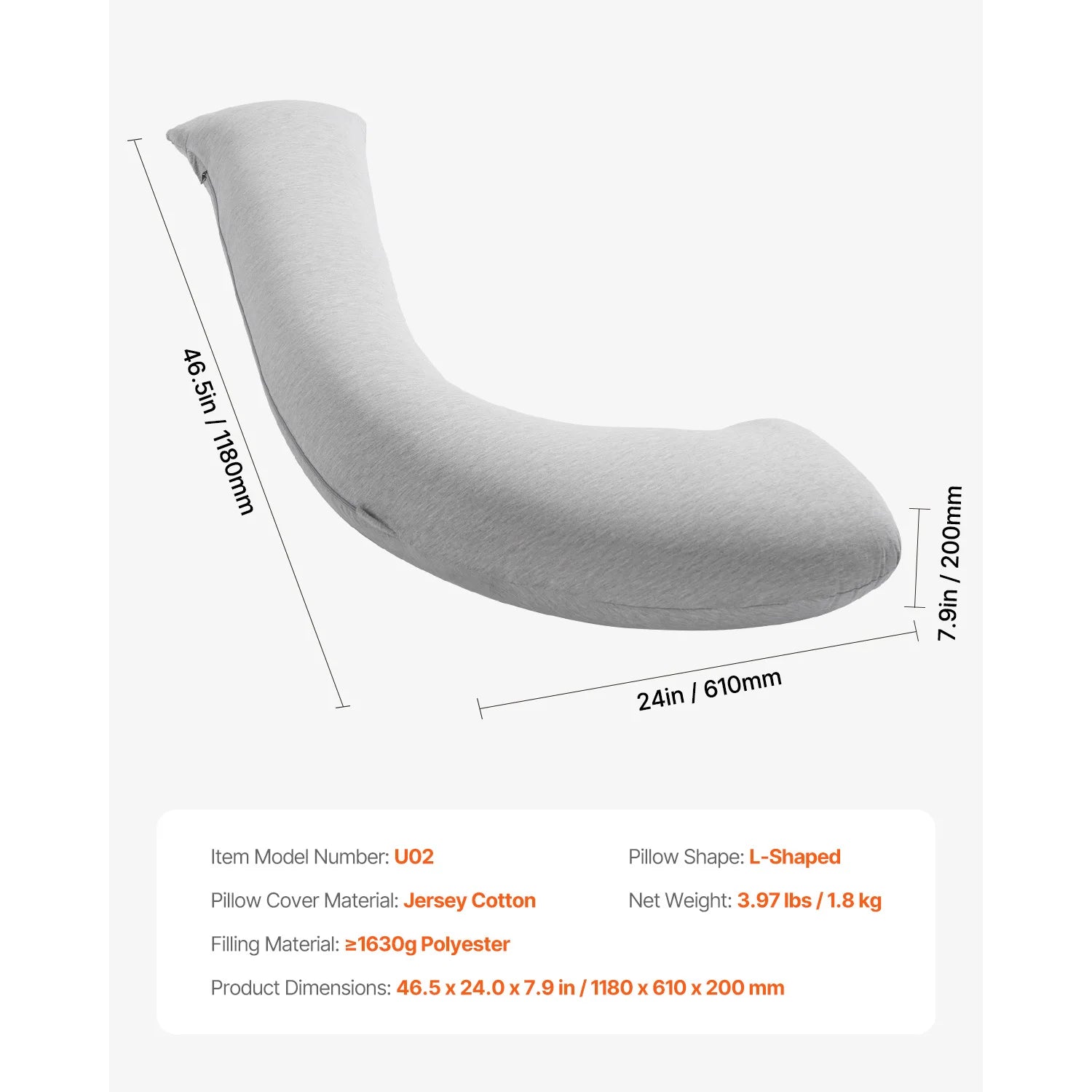 Pregnancy Pillow with Removable &Washable Cover