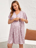 Maternity Batwing Sleeve Nursing Nightdress