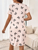 Maternity Nightgown with Front Buttons and Pocket