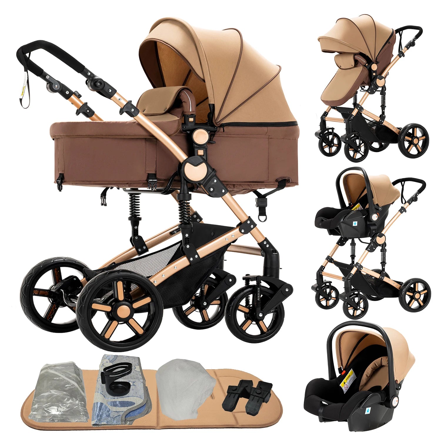 3 in 1 Baby Stroller with Car Seat ISOFIX Compatible