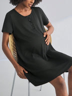 Maternity Short Sleeve Nursing Nightgown