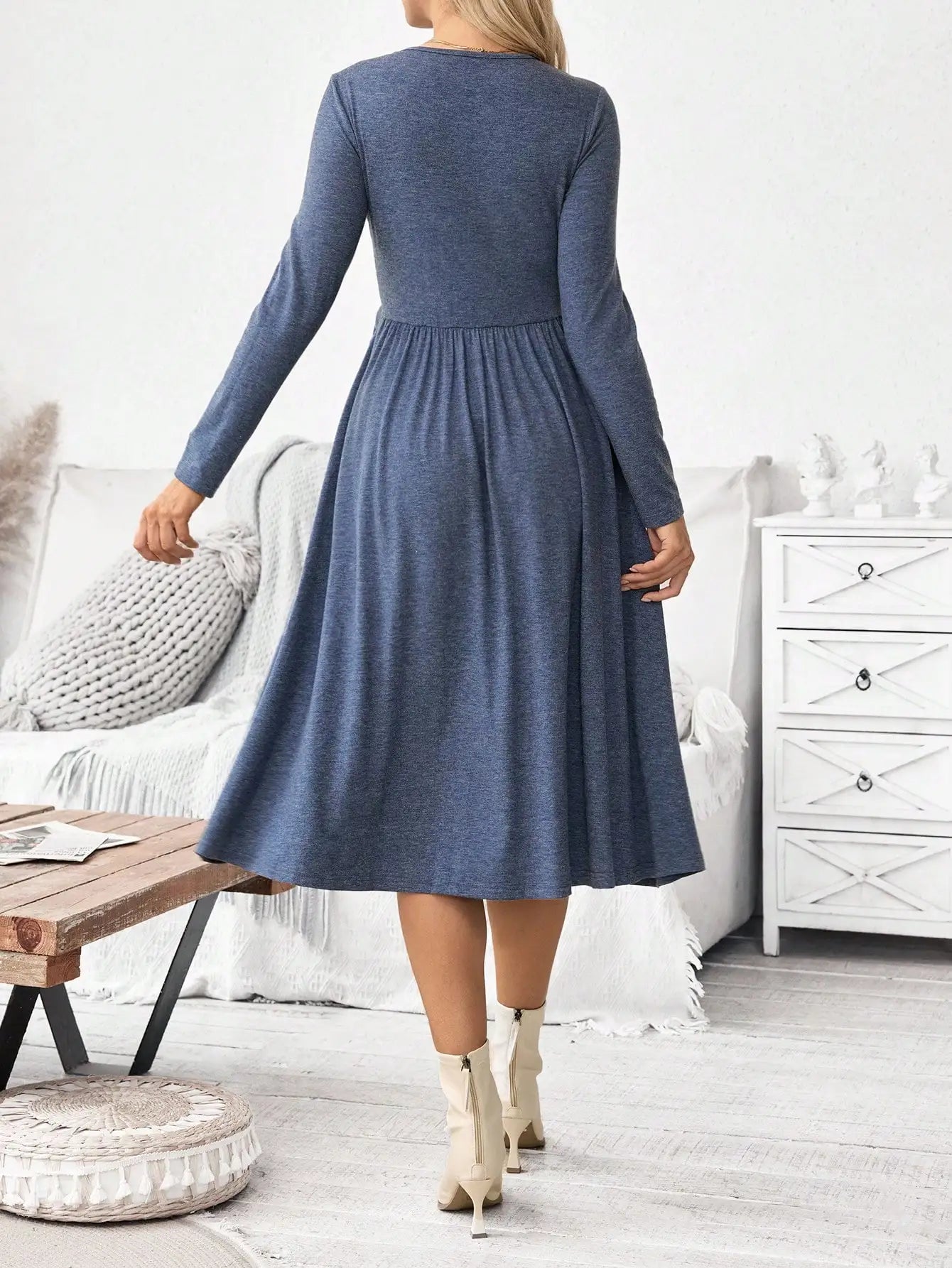 Maternity Twist Waist Nursing Dress,