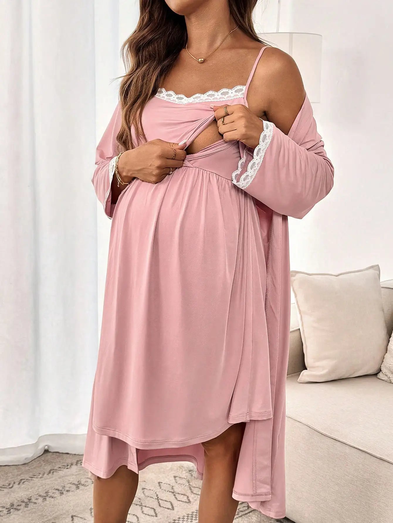 2-Piece Maternity Nursing Sleep Set: