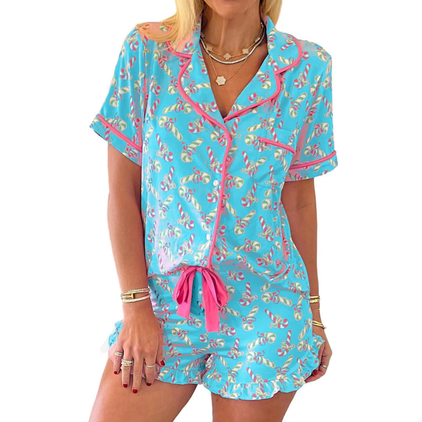 Women Summer Pajamas Set