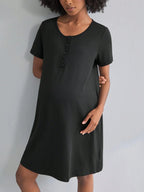 Maternity Short Sleeve Nursing Nightgown