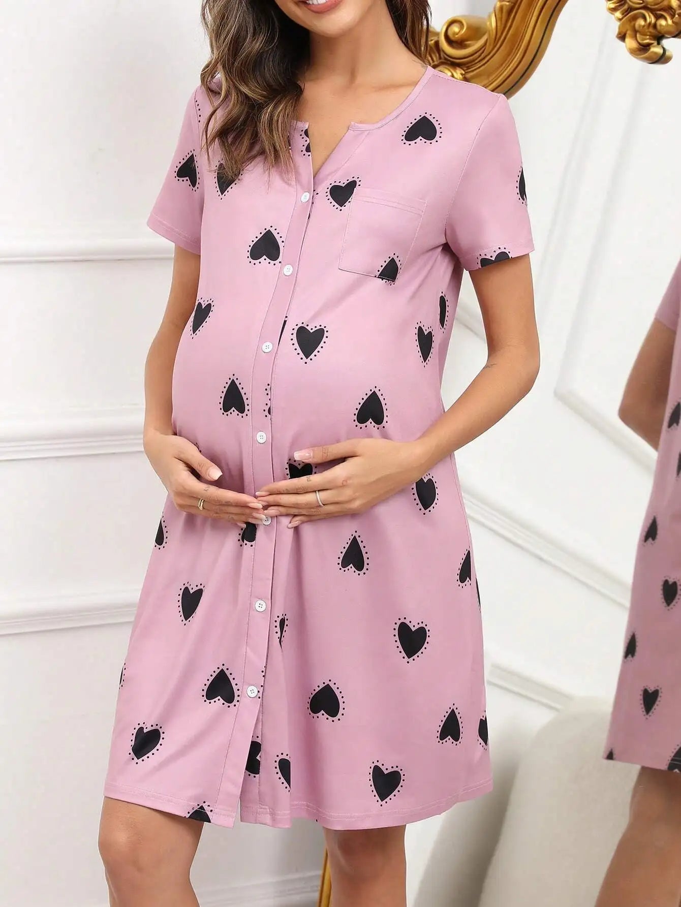 Maternity Nightdress with Pocket