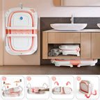 Foldable Baby Bath Tub with Bath Cushion  Thermometer